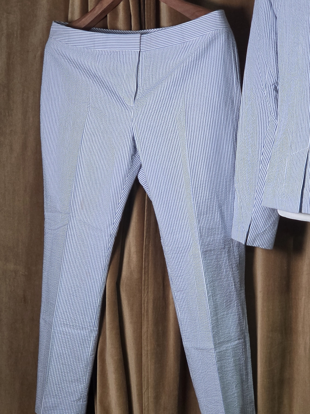 Brooks Brothers NWT Seersucker Suit 14P Blue White Stripe - Picture 3 of 11